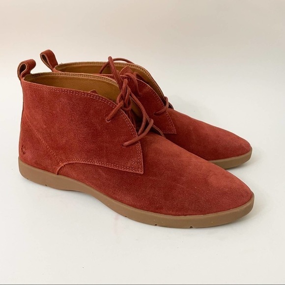 Lucky Brand Devvo Booties in Leather Maroon Orange size 7.5M - Picture 5 of 8